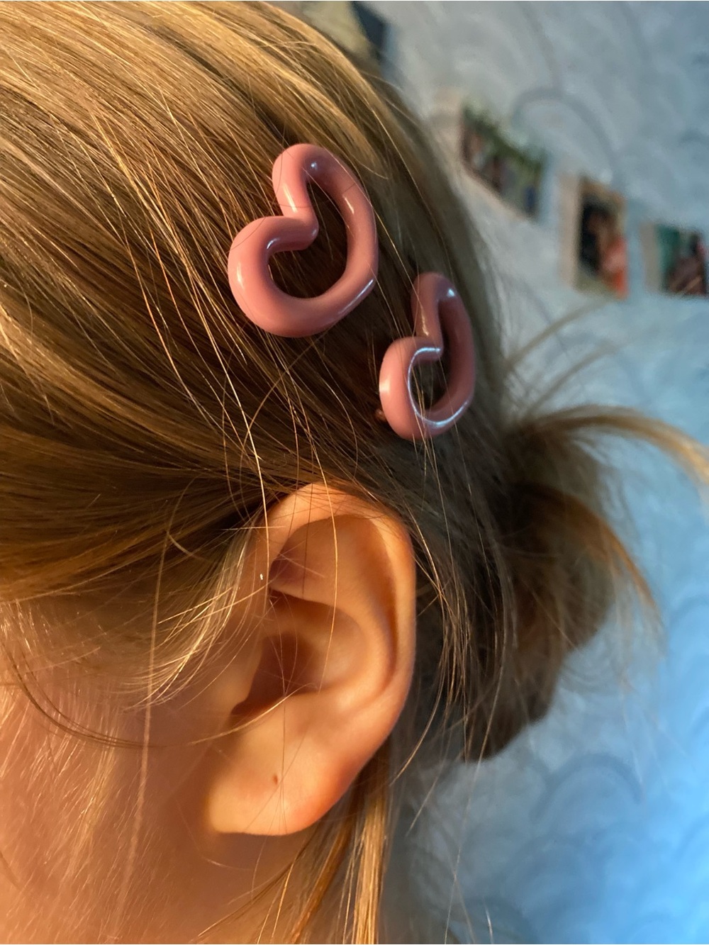 Pink Heart Hair Clips
